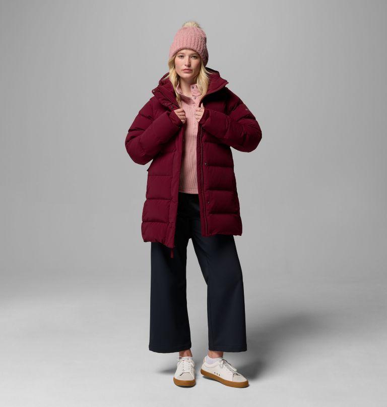Women's Amaze Puff Mid Hooded Jacket, Color: Rich Wine, image 15
