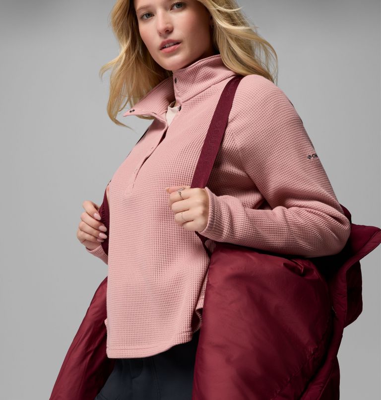 Women's Amaze Puff Mid Hooded Jacket, Color: Rich Wine, image 7