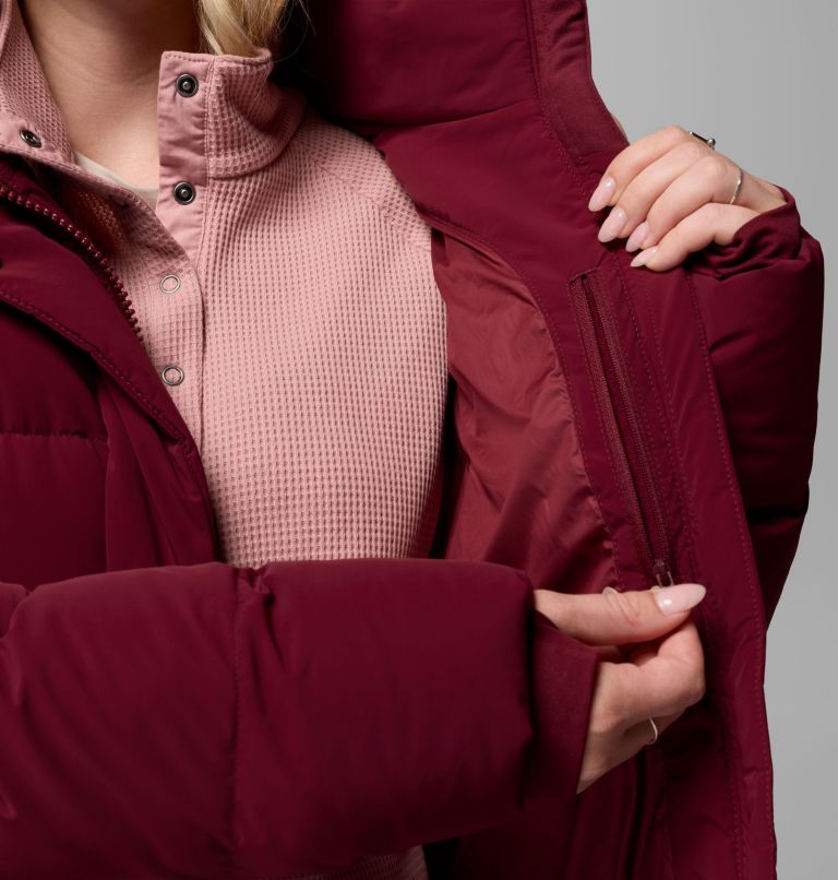 Women's Amaze Puff Mid Hooded Jacket, Color: Rich Wine, image 8