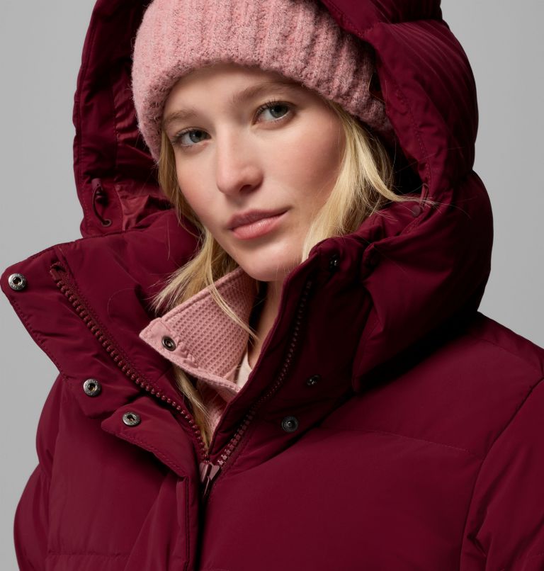 Women's Amaze Puff Mid Hooded Jacket, Color: Rich Wine, image 9