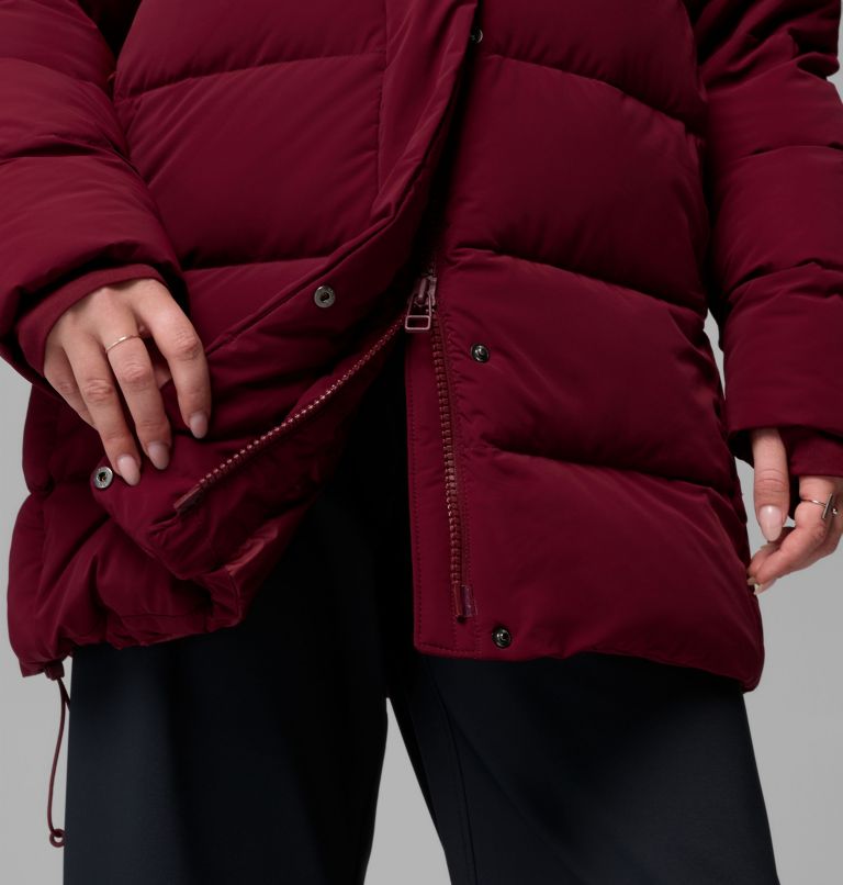 Women's Amaze Puff Mid Hooded Jacket, Color: Rich Wine, image 10