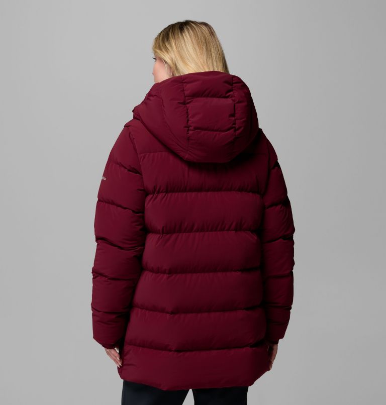 Women's Amaze Puff Mid Hooded Jacket, Color: Rich Wine, image 3