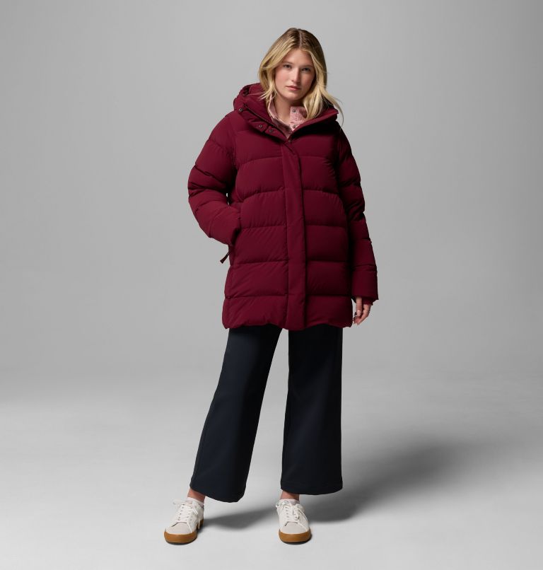 Women's Amaze Puff Mid Hooded Jacket, Color: Rich Wine, image 16