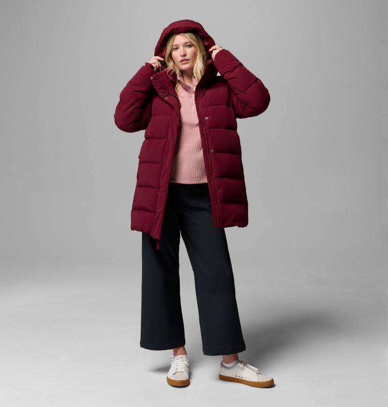 Women's Amaze Puff Mid Hooded Jacket, Color: Rich Wine, image 17