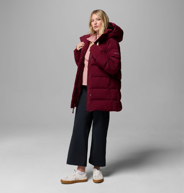 Women's Amaze Puff Mid Hooded Jacket, Color: Rich Wine, image 18