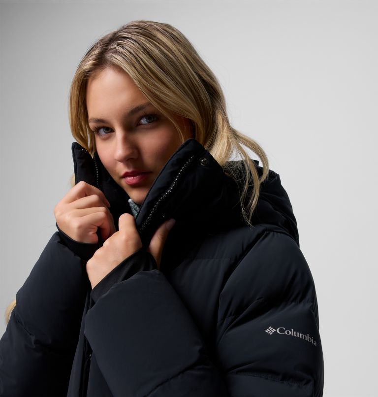 Women's Amaze Puff Mid Hooded Down Puffer, Color: Black, image 19