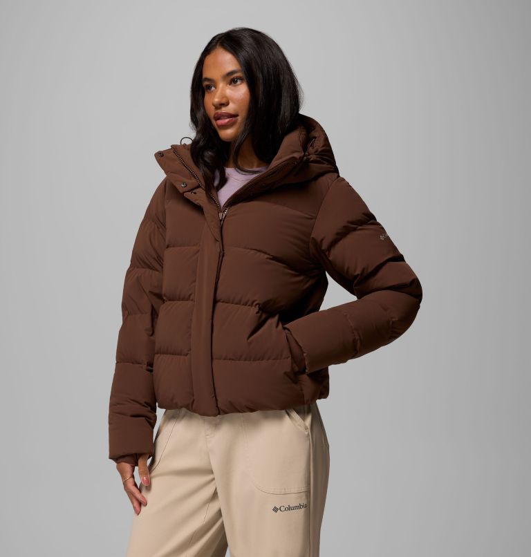 Women's Amaze Puff Hooded Jacket, Color: Tobacco, image 3