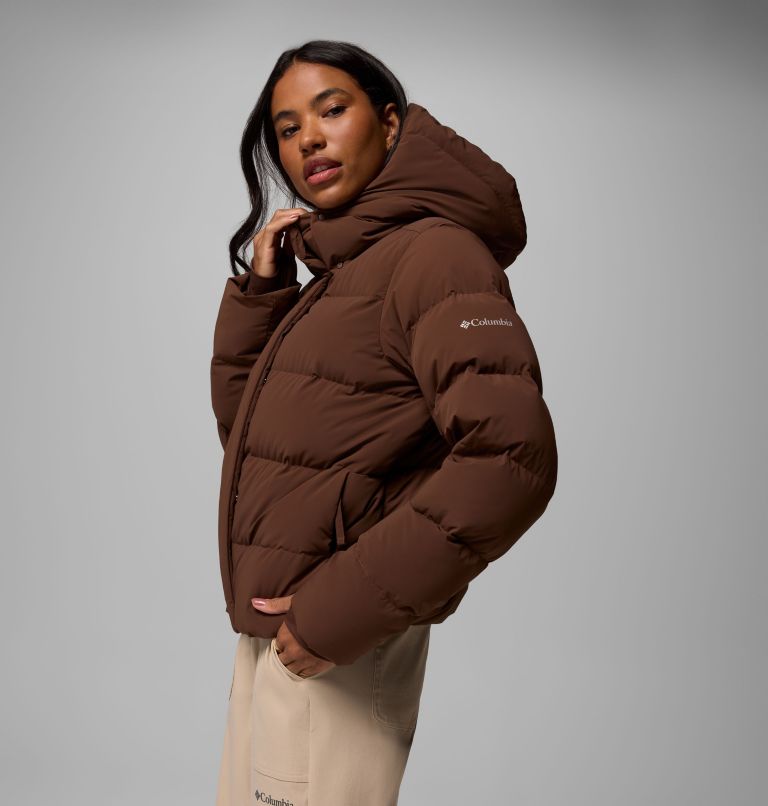 Women's Amaze Puff Hooded Jacket, Color: Tobacco, image 6