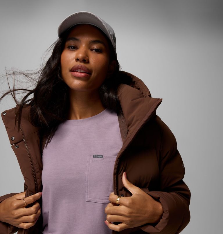 Women's Amaze Puff Hooded Jacket, Color: Tobacco, image 9