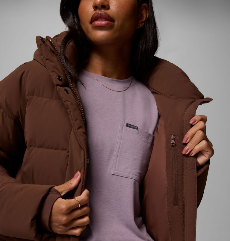 Women's Amaze Puff Hooded Jacket, Color: Tobacco, image 10