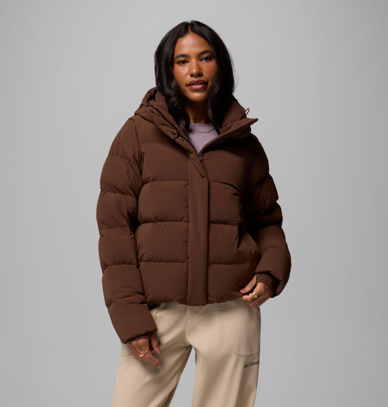 Women's Amaze Puff Hooded Jacket, Color: Tobacco, image 1