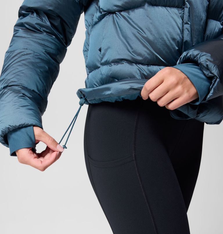 Women's Amaze Puff Hooded Jacket, Color: Everblue High Shine, image 10