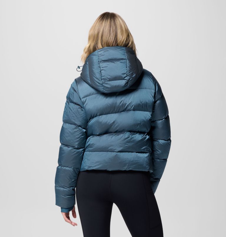 Women's Amaze Puff Hooded Jacket, Color: Everblue High Shine, image 2