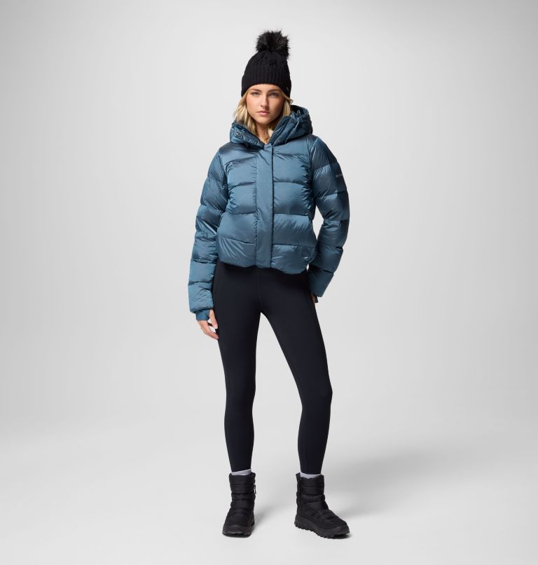 Women's Amaze Puff Hooded Jacket, Color: Everblue High Shine, image 11