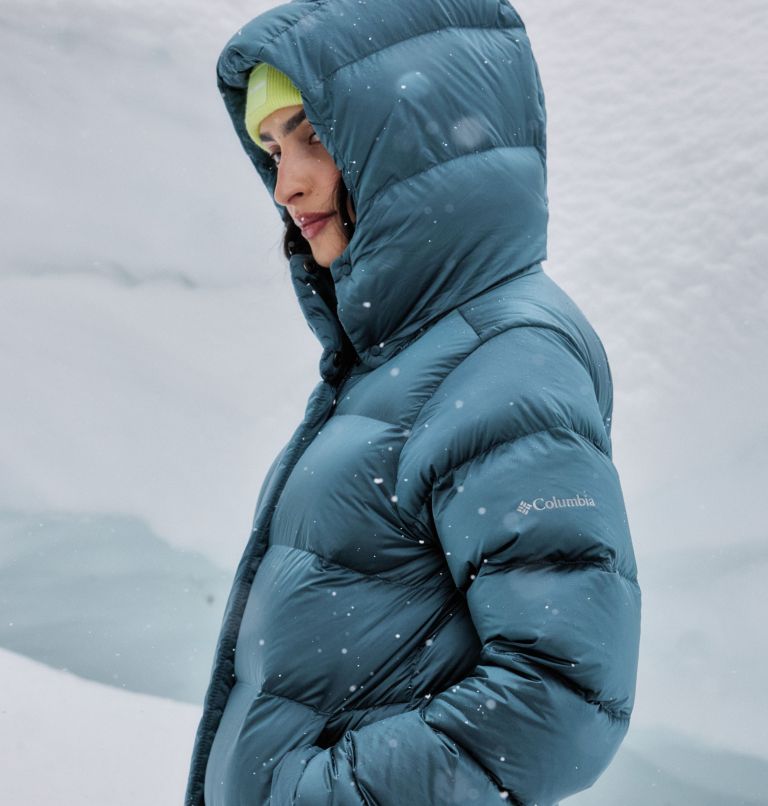 Women's Amaze Puff Hooded Jacket, Color: Everblue High Shine, image 13