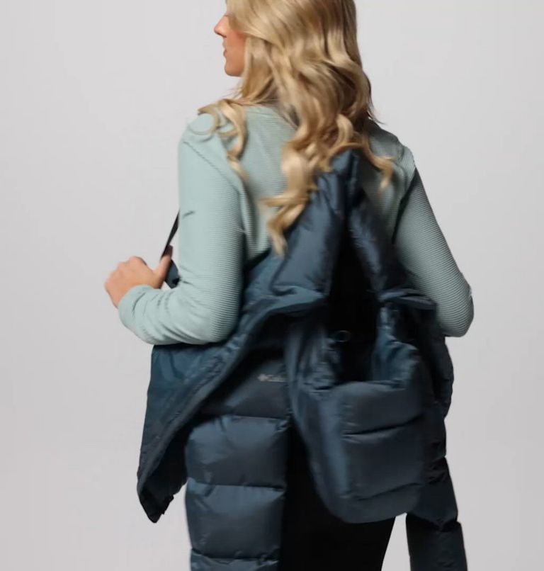 Women's Amaze Puff Hooded Jacket, Color: Everblue High Shine