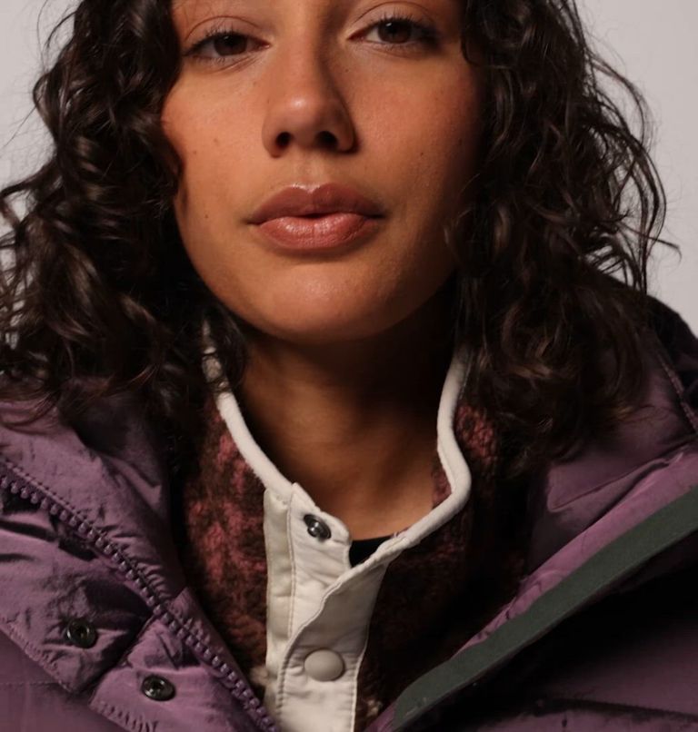 Amaze Puff Hooded Jacket | 609 | M, Color: Fig High Shine