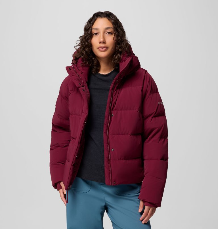 Women's Amaze Puff Hooded Jacket, Color: Rich Wine, image 5