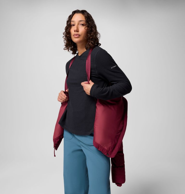 Women's Amaze Puff Hooded Jacket, Color: Rich Wine, image 6