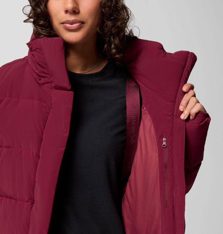 Women's Amaze Puff Hooded Jacket, Color: Rich Wine, image 8