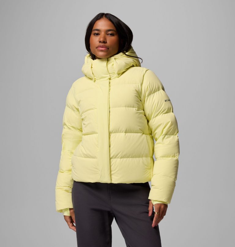 Women's Amaze Puff Hooded Jacket, Color: Citron Haze, image 1