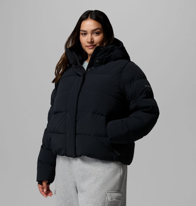 Women's Amaze Puff Hooded Jacket - Plus Size, Color: Black, image 4