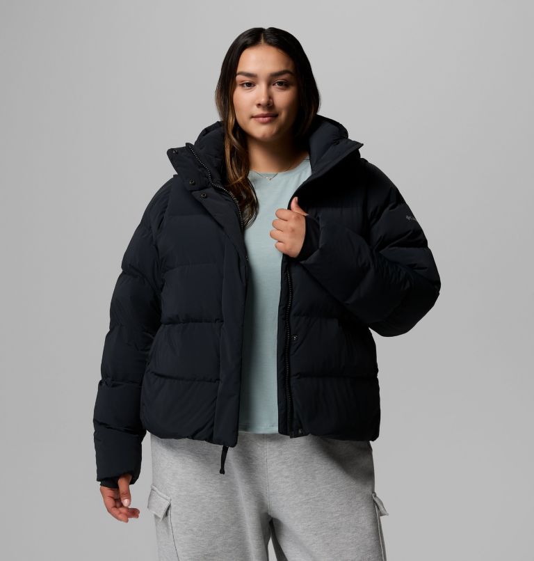 Women's Amaze Puff Hooded Jacket - Plus Size, Color: Black, image 5