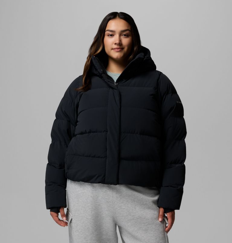 Women's Amaze Puff Hooded Jacket - Plus Size, Color: Black, image 1