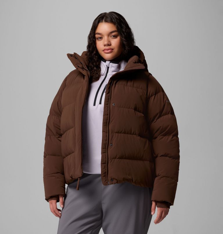 Women's Amaze Puff Hooded Jacket - Plus Size, Color: Tobacco, image 1