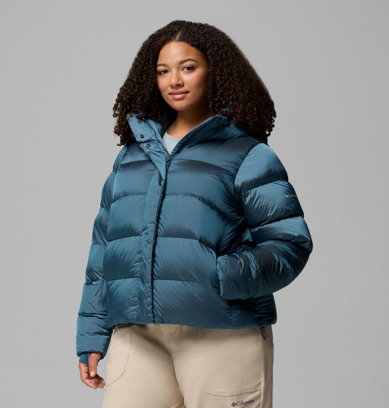 Women's Amaze Puff Hooded Jacket - Plus Size, Color: Everblue High Shine, image 4