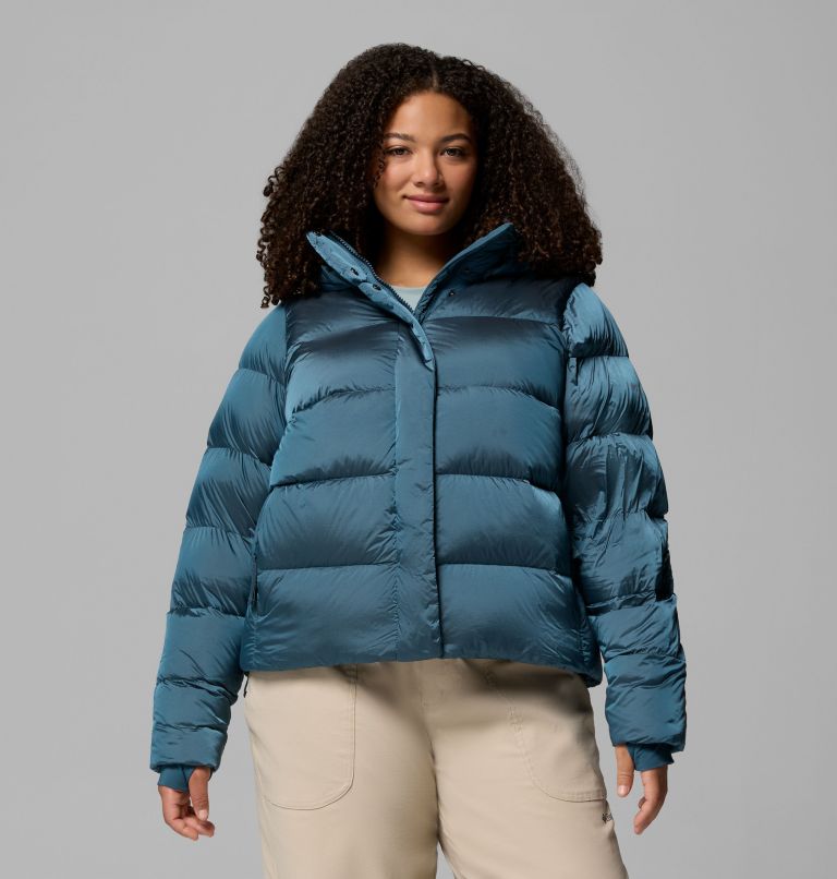 Women's Amaze Puff Hooded Jacket - Plus Size, Color: Everblue High Shine, image 5
