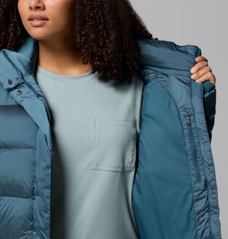 Women's Amaze Puff Hooded Jacket - Plus Size, Color: Everblue High Shine, image 8