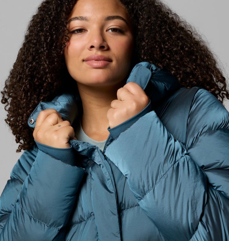 Women's Amaze Puff Hooded Jacket - Plus Size, Color: Everblue High Shine, image 9