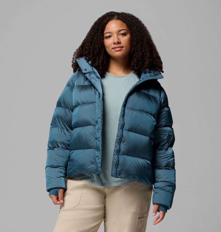 Women's Amaze Puff Hooded Jacket - Plus Size, Color: Everblue High Shine, image 1