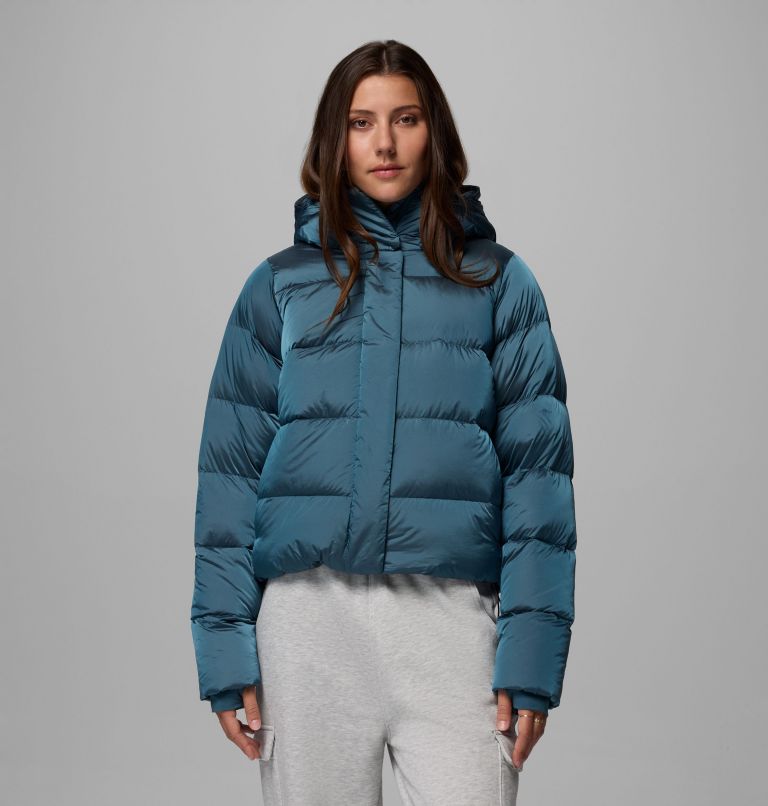 Doudoune en Duvet à Capuche Amaze Puff Femme, Color: Everblue High Shine, image 1