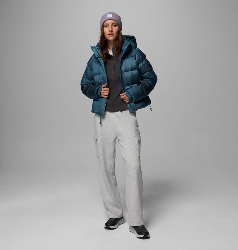 Doudoune en Duvet à Capuche Amaze Puff Femme, Color: Everblue High Shine, image 2