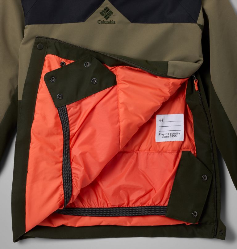 Youth Coreshot Waterproof Hooded Anorak, Color: Greenscape, Stone Green, Black, image 3