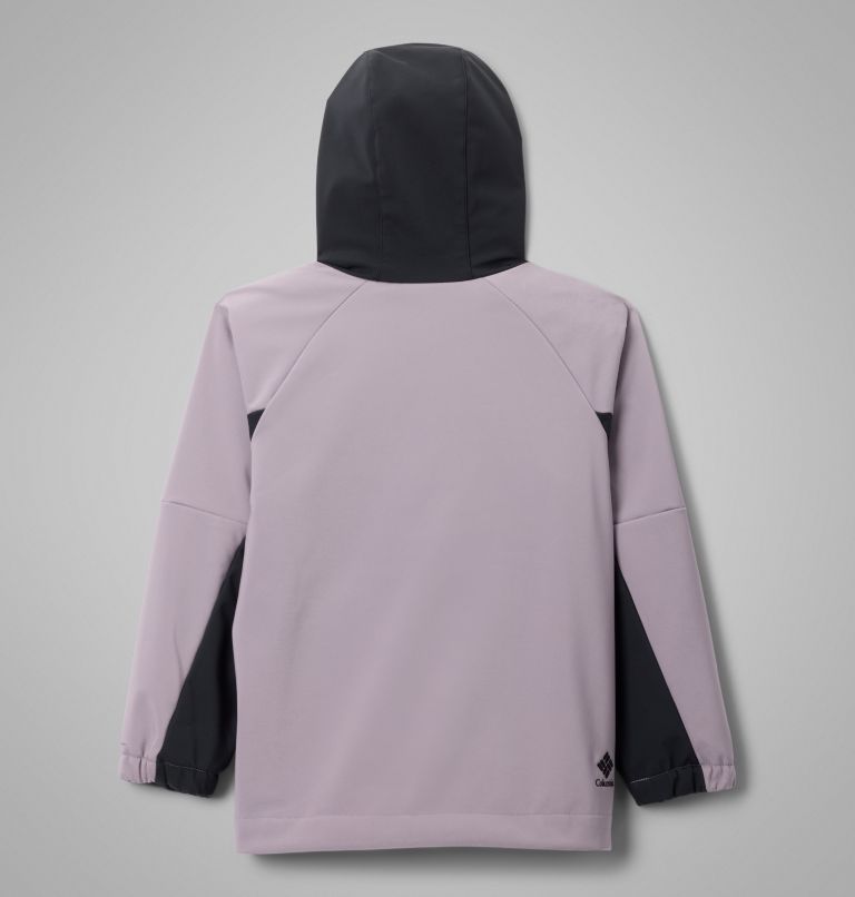 Kids' Coreshot Softshell Hoodie, Color: Shale Purple, Black, image 2