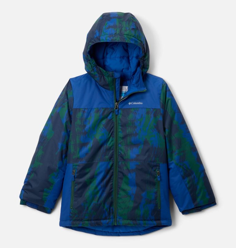 Boys' Lightning Lift IV Printed Jacket, Color: Mountain Blue Tracks, Mountain Blue, image 1