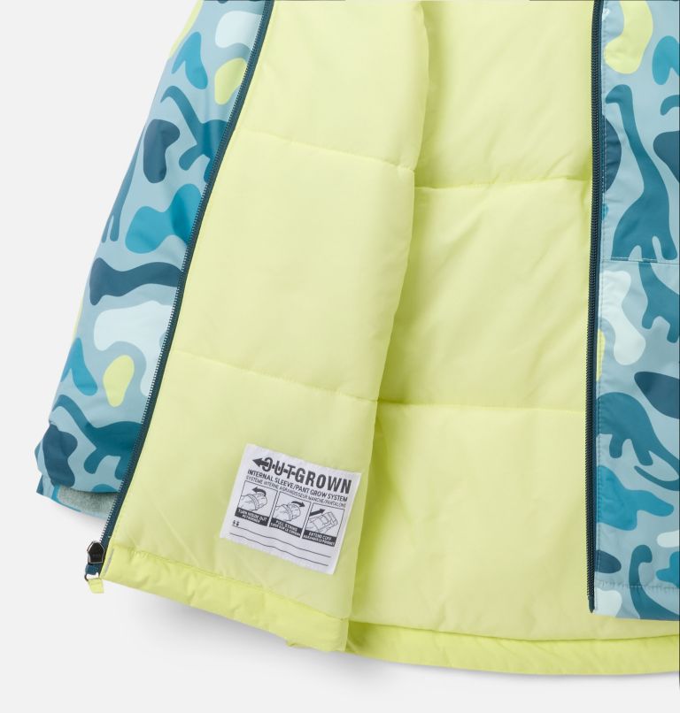 Boys' Lightning Lift IV Printed Jacket, Color: Crushed Blue Dinoflauge, Neon Light, image 3