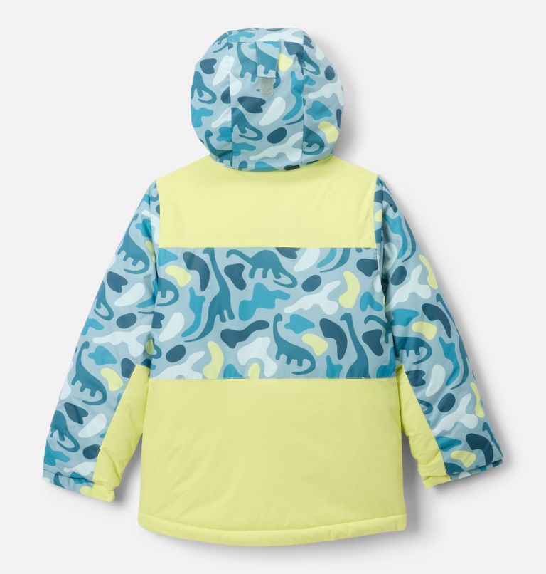 Boys' Lightning Lift IV Printed Jacket, Color: Crushed Blue Dinoflauge, Neon Light, image 2