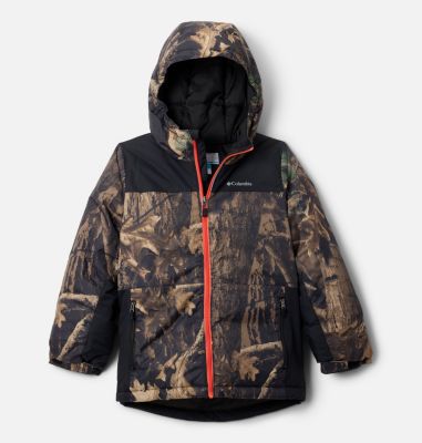 Boys' Lightning Lift IV Printed Waterproof Ski Jacket, Color: Timberwolf, Black, image 1