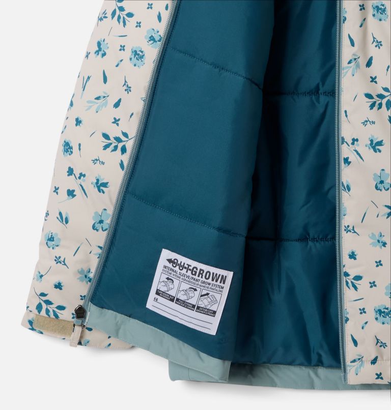 Girls' Horizon Ride IV Printed Jacket, Color: Dark Stone Watergarden, Crushed Blue, image 3