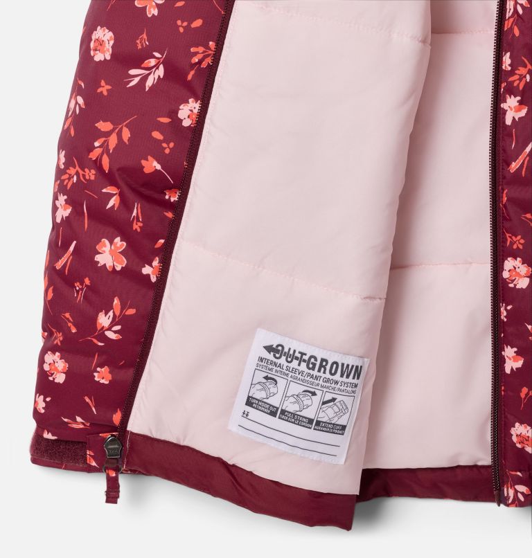 Girls' Horizon Ride IV Printed Jacket, Color: Rich Wine Watergarden, Rich Wine, image 3