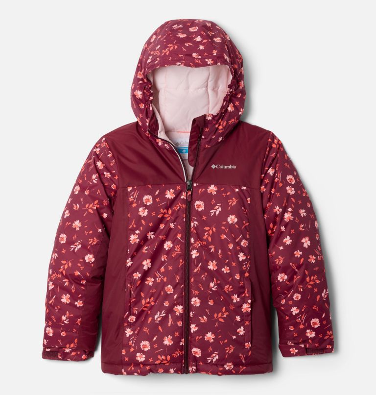Girls' Horizon Ride IV Printed Jacket, Color: Rich Wine Watergarden, Rich Wine, image 1