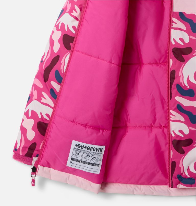 Girls' Horizon Ride IV Printed Jacket, Color: Pink Ice Uniflauge, Satin pink, image 3