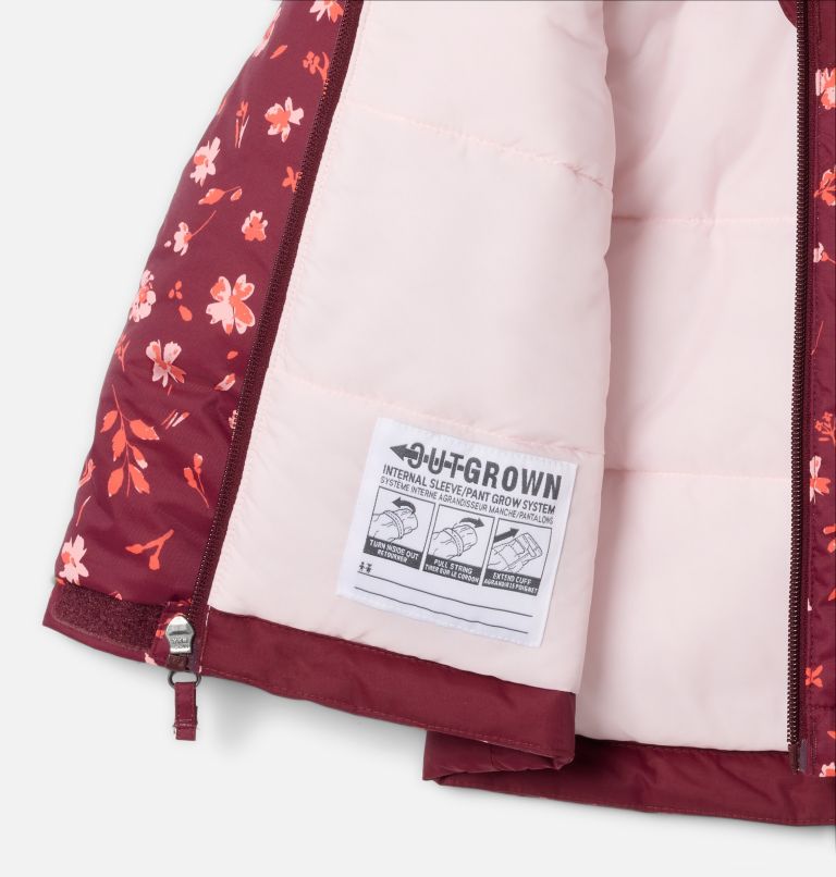 Girls' Toddler Horizon Ride IV Printed Jacket, Color: Rich Wine Watergarden, Rich Wine, image 3