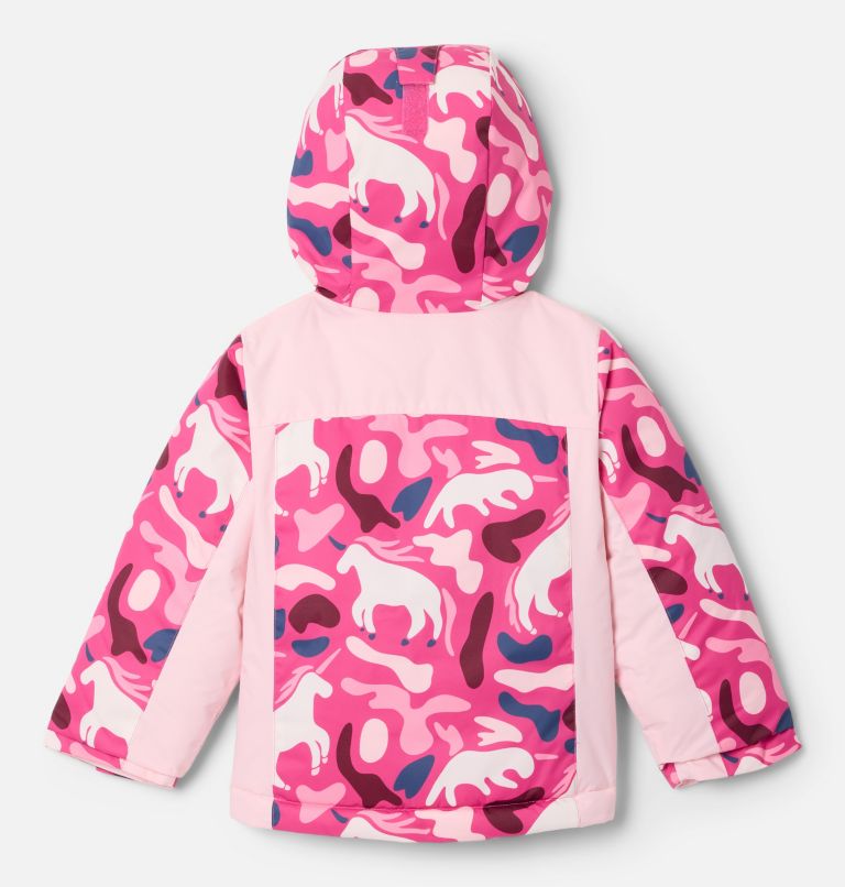 Girls' Toddler Horizon Ride IV Printed Jacket, Color: Pink Ice Uniflauge, Satin pink, image 2