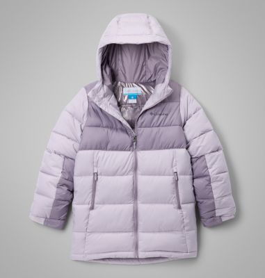 Youth Unisex Pike Lake Mid Hooded Puffer Jacket, Color: Lavender Pearl, Shale Purple, image 1