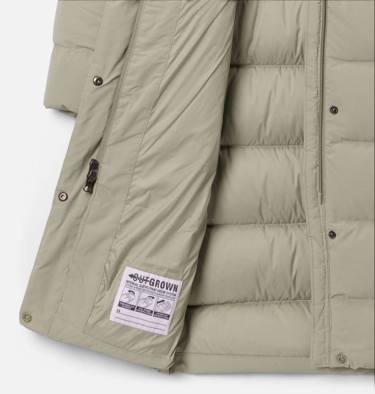 Girls' Amaze Puff Long Hooded Jacket, Color: Safari, image 3